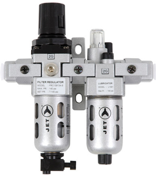Jet 408801 - (AFRLCM14) 2 PC Air Filter, Regulator and Lubricator 1/4" NPT - Miniature