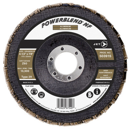 Jet 503915 - 4-1/2 x 7/8 Z60 POWERBLEND NF Flap Disc