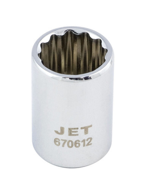 Jet 670609 - 1/4" DR x 9mm Regular Chrome Socket - 12 Point