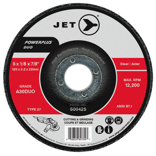 Jet 500405 - 4 x 1/8 x 5/8 A30DUO POWERPLUS DUO T27 Cutting/Grinding Wheel