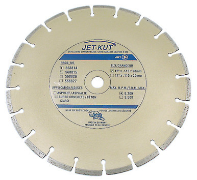 Jet 568814 - (HSD–12C–20M) 12 x .110 x 20mm JET-KUT Premium Segmented Diamond Blade