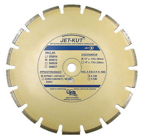 Jet 568815 - (HSD–12A–20M) 12 x .110 x 20mm JET-KUT Premium Segmented Diamond Blade