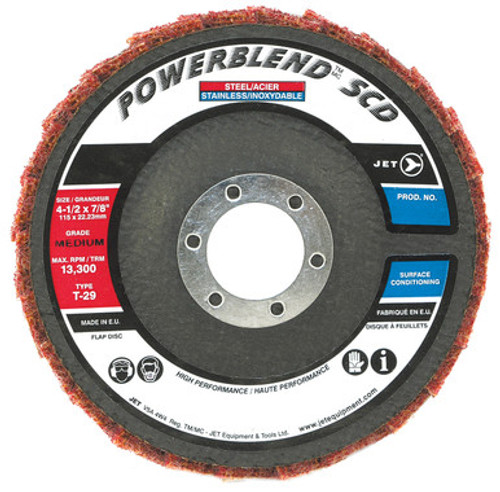 Jet 503515 - 4-1/2 x 7/8 Medium POWERBLEND SCD T29 Surface Conditioning Flap Disc