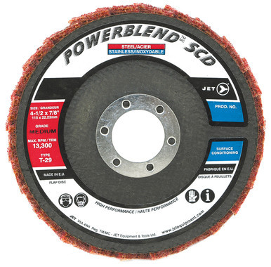 Jet 503515 - 4-1/2 x 7/8 Medium POWERBLEND SCD T29 Surface Conditioning Flap Disc