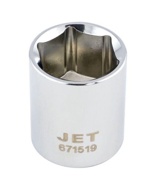 Jet 671519 - 3/8" DR x 19mm Regular Chrome Socket - 6 Point