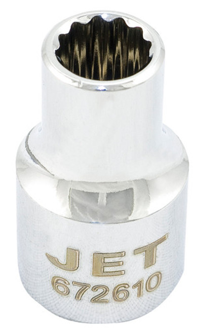 Jet 672612 - 1/2" DR x 12mm Regular Chrome Socket - 12 Point