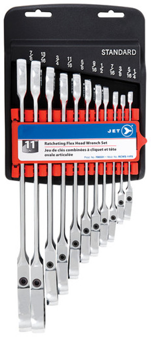 Jet 700331 - (RCWS-11FS) 11 PC S.A.E. Flex Head Ratchet Combination Wrench Set