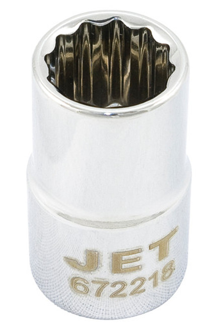 Jet 672214 - 1/2" DR x 7/16" Regular Chrome Socket - 12 Point