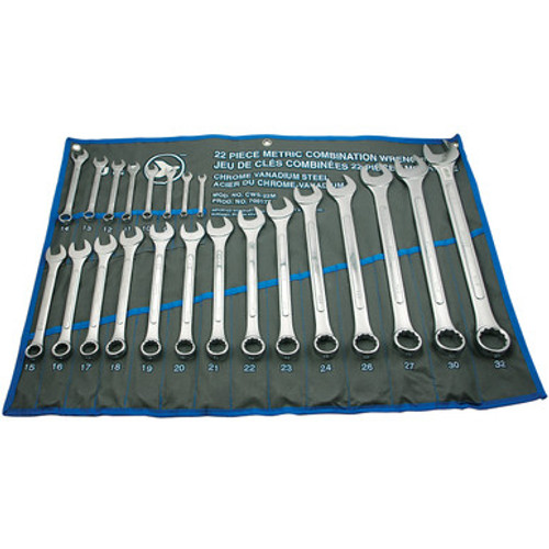 Jet 700177 - (CWS-22M) 22 PC Metric Raised Panel Combination Wrench Set