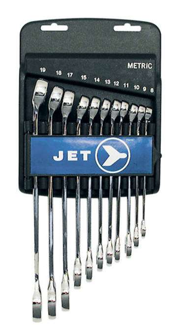 Jet 700182 - (LCWS-11M) 11 PC Long Metric Fully Polished Combination Wrench Set