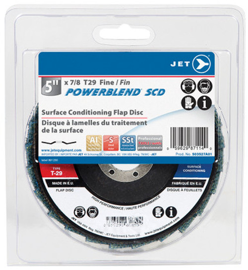 Jet 503527A01 - 5 x 7/8 Fine POWERBLEND SCD T29 Surface Conditioning Flap Disc - Clamshell Package