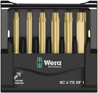 Wera 05056476001 - Bit-Check 6 Tx Hf 1 Torx Bits With Holding Function