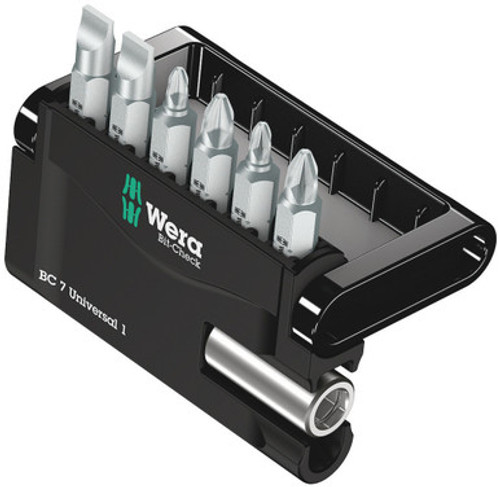 Wera 05056295001 - Bit-Check 7 Universal 1 Bits F. Slotted/Ph/Pz Screws + Bitholder