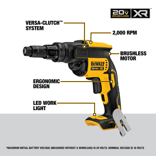DEWALT DCF622B - 20V MAX XR Versa Clutch Screwgun - Tool Only