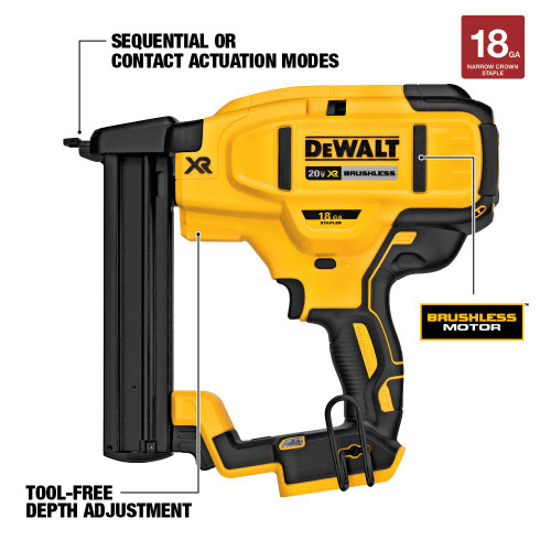 DEWALT DCN681B - 20V MAX XR 18 Gauge Narrow Crown Stapler - Tool Only