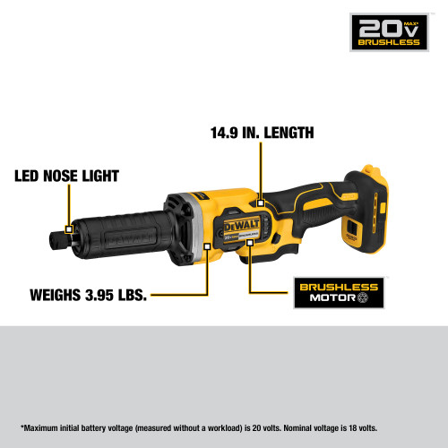 DEWALT DCG426B - 20V MAX XR Variable 3-Speed Die Grinder - Tool Only