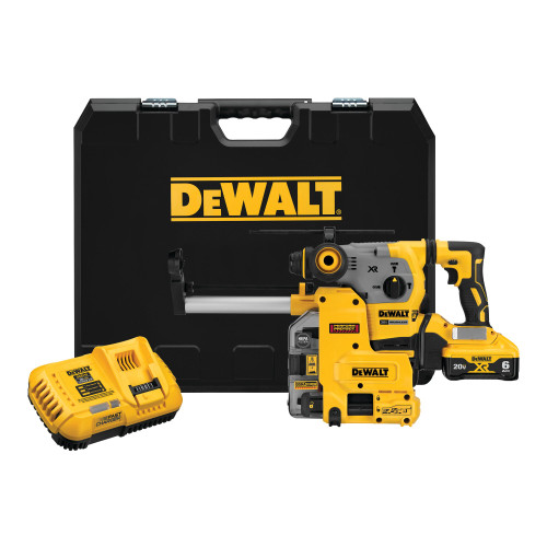 DEWALT DCH293R2DH - 20V MAX XR 3 Mode SDS Rotary Hammer (6.0Ah) W/ 2 Batteries, Dust Extractor And Kit Box