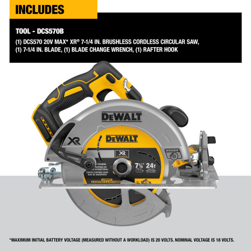 DEWALT DCS570B - 20V MAX XR 7-1/4" Circular Saw - Tool Only