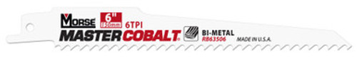MK Morse RB63506T15 - Recip Saw Blade (BiMetal) "Master Cobalt Wood" 6" x 0.035" 6TPI 15/Pack