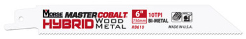 MK Morse RB6501014T05 - Recip Saw Blade (BiMetal) "Master Cobalt Hybrid" 6" x 0.050" 10/14TPI 5/Pack