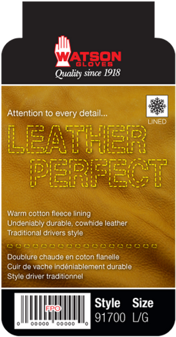 Watson 91700 - Leather Perfect Fleece Lined - Medium