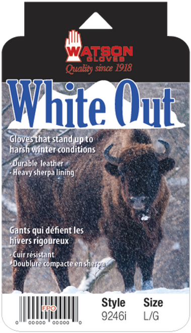 Watson Expedition North 9246I - White Out Sherpa Lined Short Mitt - eXtra Large