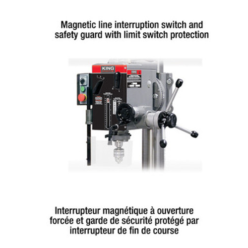 King Canada KC-40HC-6 - Gearhead milling drilling machine - R8 spindle (550V) - with limit switch