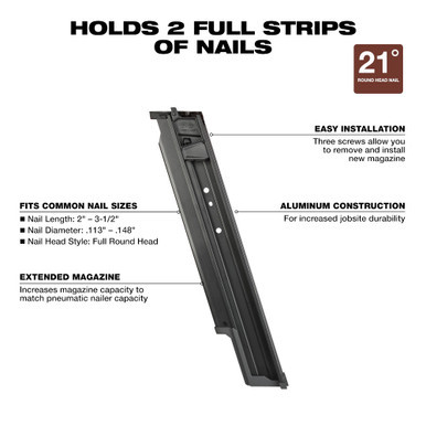 Milwaukee 48-08-2744 - M18 FUEL 21 Degree Framing Nailer Extended Capacity Magazine