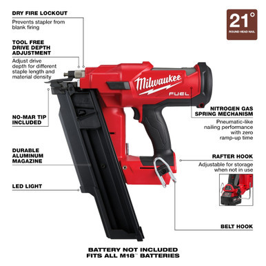 Milwaukee 2744-20 - M18 FUEL 21 Degree Framing Nailer