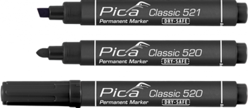 Pica 520/46 - Permanent marker 1-4mm, Round tip, black