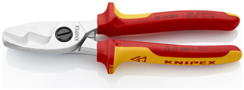 Knipex 9516200 - 8'' Cable Shears-1,000V Insulated