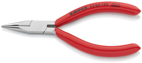 Knipex 2503125 - 5'' Long Nose Pliers w/ Cutter-Chrome Plated, Comfort Grip