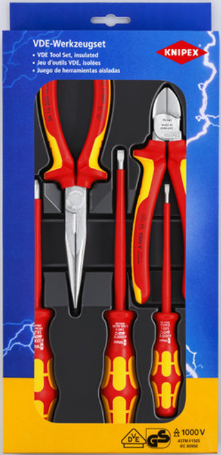 Knipex 002013 - 5 Pc Insulated Set 2 Pliers, 3 Wera Screwdrivers