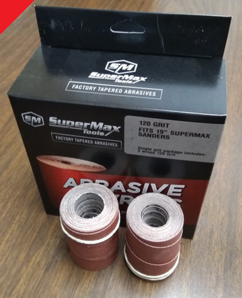 SuperMax Tools 60-5180 - Precut Abrasive Strips for 25x50, 180G 3/Pkg