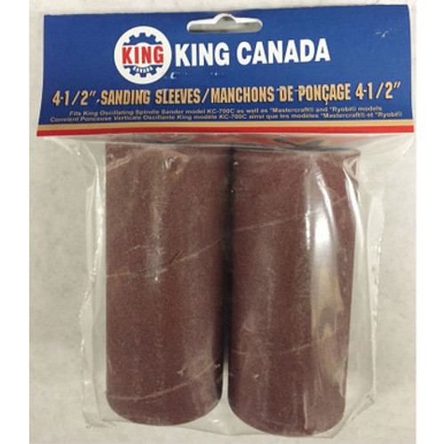 King Canada SL-420-K-80 - 2 Pc. 4-1/2" X 2" -80 Grit Wood Sanding Sleeve Kit