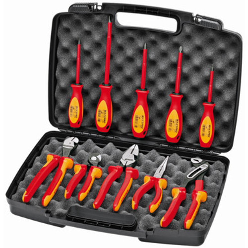 Knipex 9K989831US - 10 Pc Pliers/Screwdriver Tool Set-1,000V, Hard Case