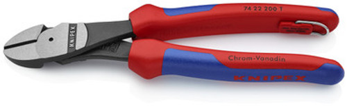 Knipex 7422200TBKA - 8'' High Leverage Angled Diagonal Cutters-Comfort Grip-Tethered Attachment