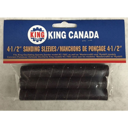 King Canada SL-434-K-120 - 3 Pc. 4-1/2" X 3/4" -120 Grit Wood Sanding Sleeve Kit