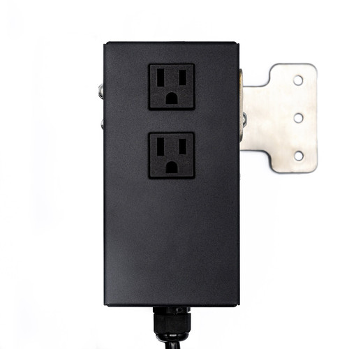 Rear outlets and mounting bracket view
