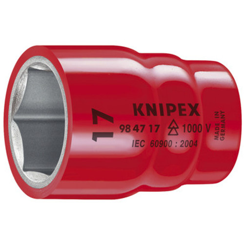 Knipex 984718 - Hex Socket, 1/2"-1,000V Insulated 18 mm