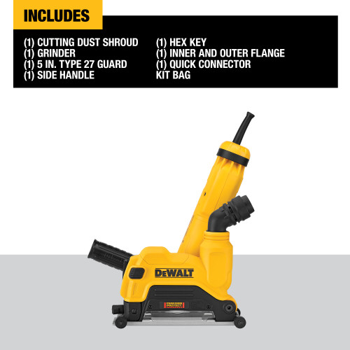 DEWALT DWE46123 - 4-1/2" / 5" Grinder And Cutting Dust Shroud Kit