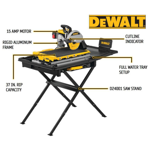 DEWALT D36000S - 10" Portable Tile Saw W. Stand
