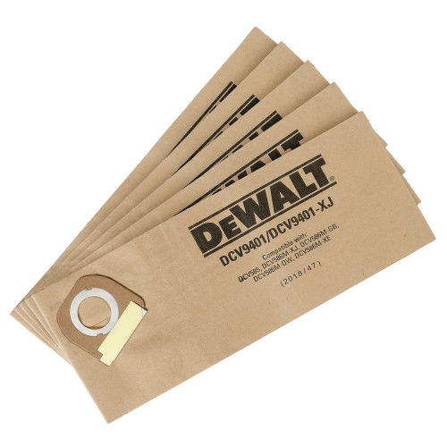 DEWALT DCV9401 - Replacement Paper Filter Bags 5-Pack (For Dcv585)