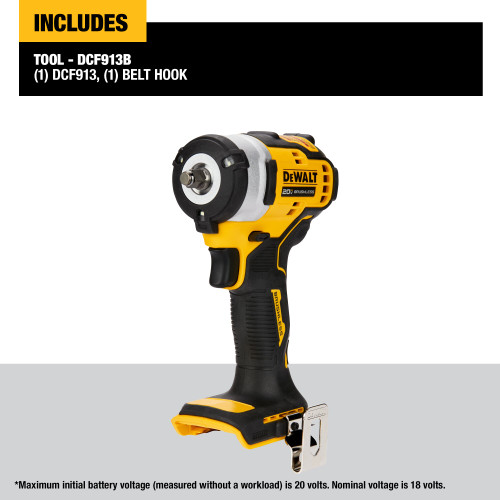 DEWALT DCF913B - 20V MAX 3/8" Impact Wrench (Hog Ring) - Tool Only