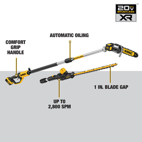 DEWALT DCKO86M1 - 20V MAX Cordless Pole Saw And Pole Hedge Trimmer Combo Kit