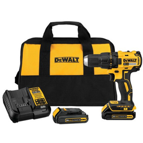 DEWALT DCD777C2 - 20V MAX COMPACT 1/2" DRILL/DRIVER W/ 2 BATTERIES AND SAC