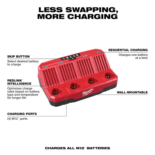 Milwaukee 48-59-1204 - M12 4-Bay Sequential Charger