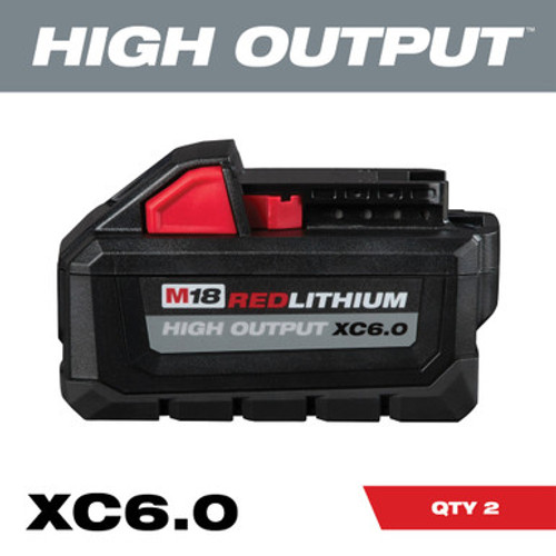 Milwaukee 48-11-1862 - M18 REDLITHIUM HIGH OUTPUT XC 6.0Ah Battery Pack (2 Piece)