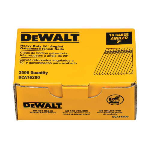 DEWALT DCA16200 - 16 Gauge Angled Finish Nails, 2" Length