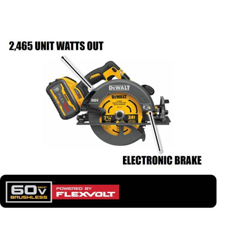 DEWALT DCS578B - 60V MAX Flexvolt 7-1/4" Circular Saw - Tool Only